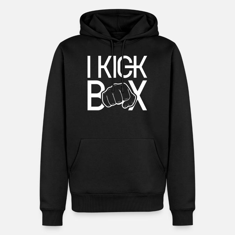 Ich Kickboxe Kickboxer Kickboxen Kickboxing - Männer Premium Bio Hoodie - Schwarz