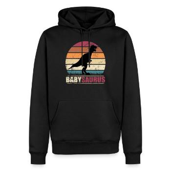 BabySaurus Dinosaurier T-Rex Baby Dino - Männer Premium Bio Hoodie - Schwarz - Vorne - Nico (187cm)