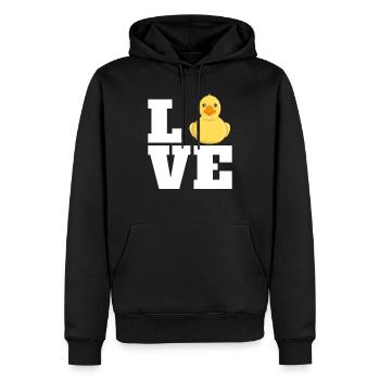 Liebe Badeente Ente Entenliebhaber Quietscheente - Männer Premium Bio Hoodie - Schwarz - Vorne - Nico (187cm)