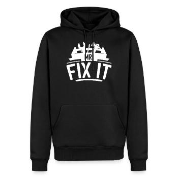 Mr Fix It - Männer Premium Bio Hoodie - Schwarz - Vorne - Nico (187cm)