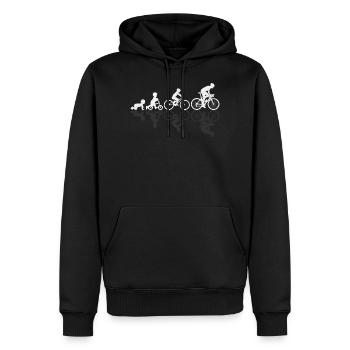 Cyclistes Evolution Ombre Vélo Vélo - Sweat à capuche Premium bio Homme - noir - Devant - Nico (187cm)