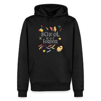 École à l’école pour toujours - Fin de l’école - Sweat à capuche Premium bio Homme - noir - Devant - Nico (187cm)