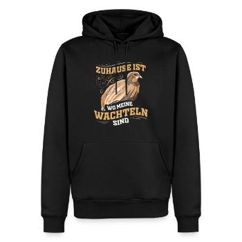 Zuhause ist wo meine Wachteln sind - Wachtelvogel - Männer Premium Bio Hoodie - Schwarz - Vorne - Nico (187cm)