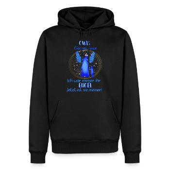 Omas Junge, Gedenken Engel Erinnerung Geschenk - Männer Premium Bio Hoodie - Schwarz - Vorne - Nico (187cm)