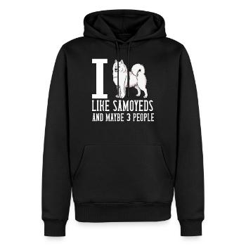Samojede chien chiot propriétaire propriétaire amant - Sweat à capuche Premium bio Homme - noir - Devant - Nico (187cm)
