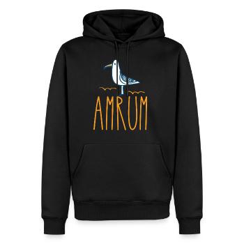 Amrum Möwe Moin mer des Wadden île - Sweat à capuche Premium bio Homme - noir - Devant - Nico (187cm)
