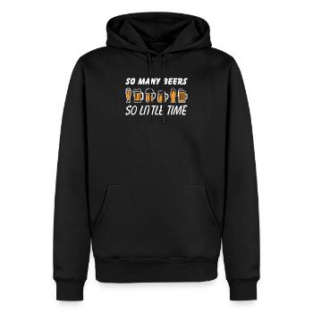 SO MANY BEER - SO LITTLE TIME - Lustiges Biershirt - Männer Premium Bio Hoodie - Schwarz - Vorne - Nico (187cm)
