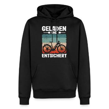 EBike Elektrofahrrad Ebike Geschenk Pedelec Lustig - Männer Premium Bio Hoodie - Schwarz - Vorne - Nico (187cm)