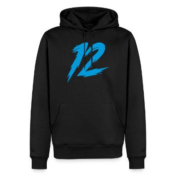 12 - Sweat à capuche Premium bio Homme - noir - Devant - Nico (187cm)