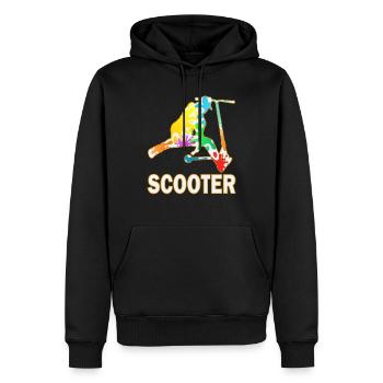 Stunt Scooter Elektro Roller Tretroller - Männer Premium Bio Hoodie - Schwarz - Vorne - Nico (187cm)