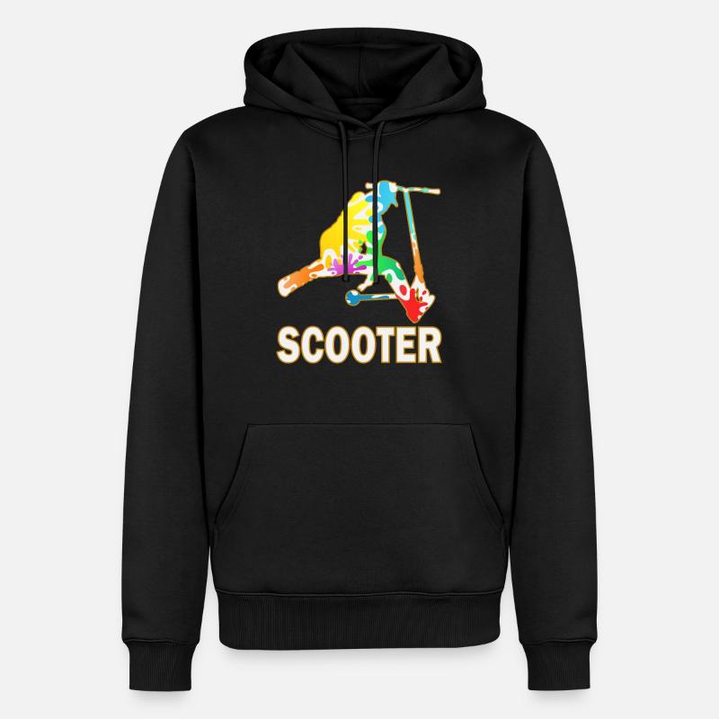 Stunt Scooter Elektro Roller Tretroller - Männer Premium Bio Hoodie - Schwarz