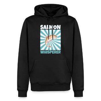 Lachs flüsterer Fisch Fische Anglen - Männer Premium Bio Hoodie - Schwarz - Vorne - Nico (187cm)