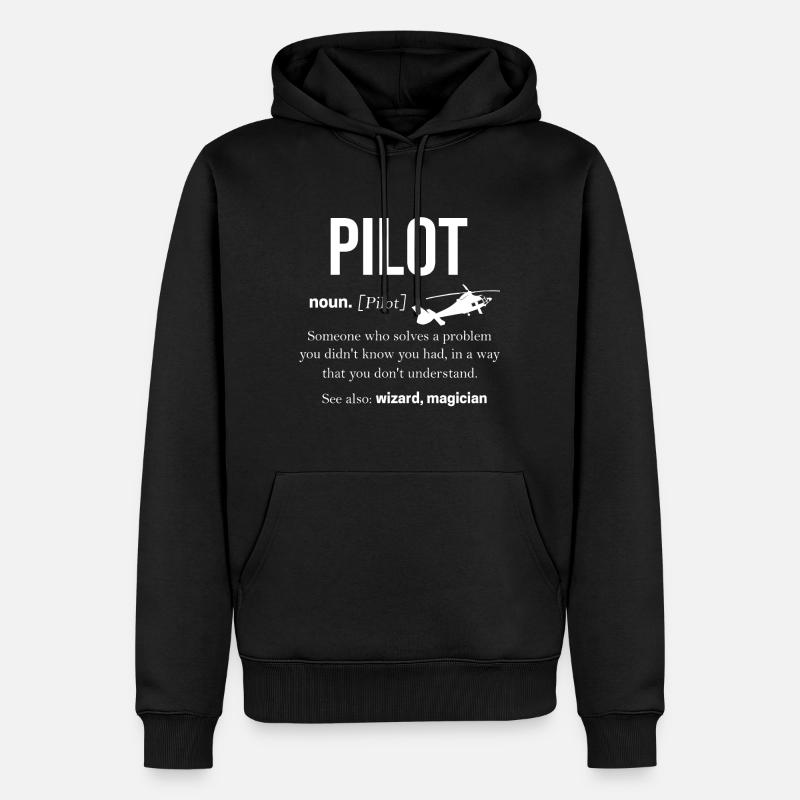 Pilote - Sweat à capuche Premium bio Homme - noir