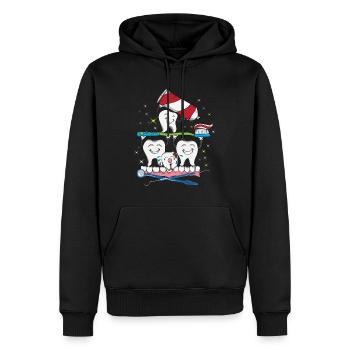 Zahnarzt Zahnarztpraxis Zähne putzen Zahnpasta - Männer Premium Bio Hoodie - Schwarz - Vorne - Nico (187cm)