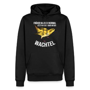 Wachtel Wachteln - Männer Premium Bio Hoodie - Schwarz - Vorne - Nico (187cm)