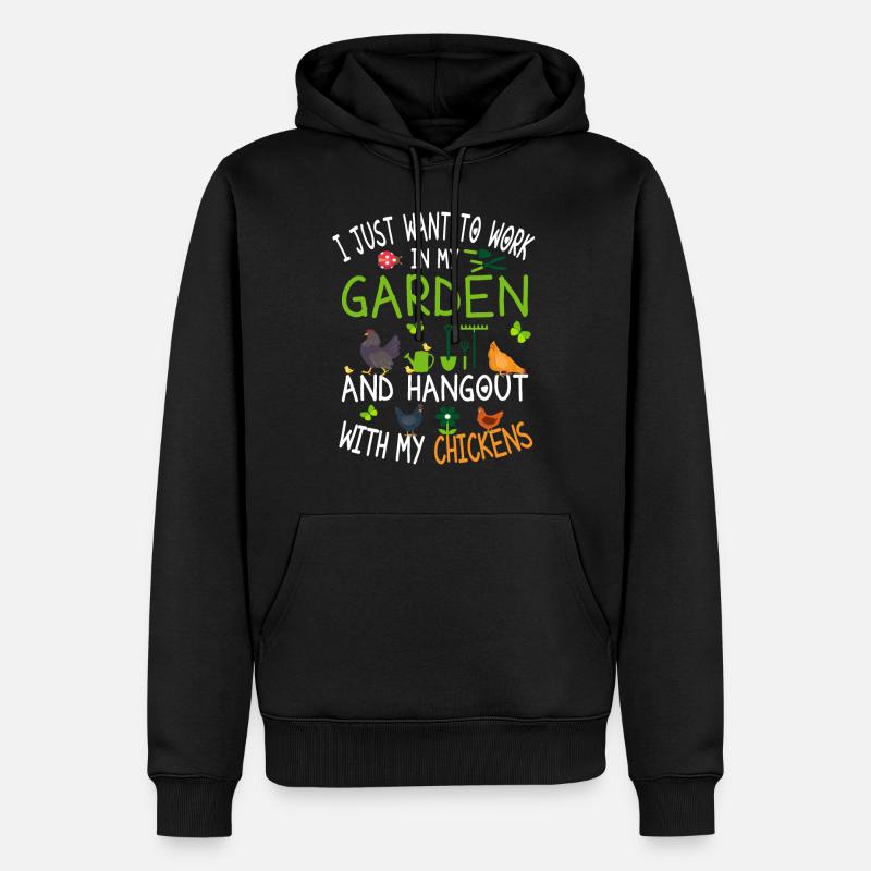 Poulets jardiniers - Sweat à capuche Premium bio Homme - noir