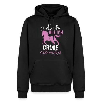 Endlich bin ich große Schwester - Männer Premium Bio Hoodie - Schwarz - Vorne - Nico (187cm)