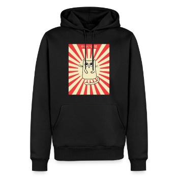 Kawaii Neko Katze Süß Japan Sonne Kanji - Männer Premium Bio Hoodie - Schwarz - Vorne - Nico (187cm)