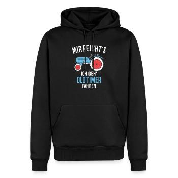 Trecker Oldtimer Landwirt Geschenkidee - Männer Premium Bio Hoodie - Schwarz - Vorne - Nico (187cm)
