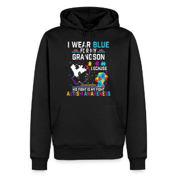 I Wear Blue For My Grandson Autism Awareness - Männer Premium Bio Hoodie - Schwarz - Vorne - Nico (187cm)