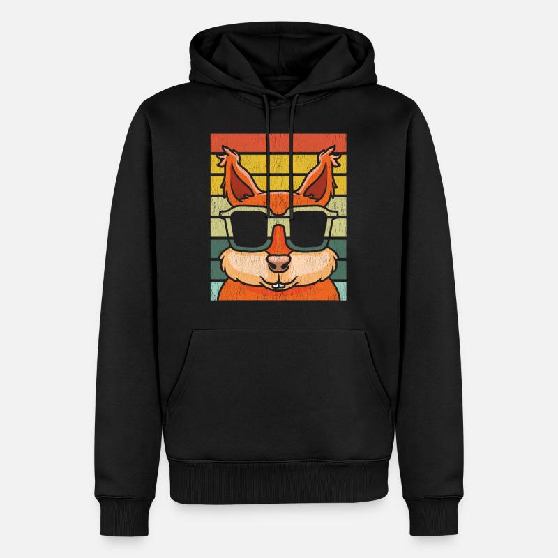Écureuils avec lunettes de soleil - Sweat à capuche Premium bio Homme - noir