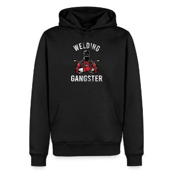 Schweißen Vintage - Männer Premium Bio Hoodie - Schwarz - Vorne - Nico (187cm)