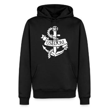 Usedom Anker Baltique île de Moin au nord - Sweat à capuche Premium bio Homme - noir - Devant - Nico (187cm)
