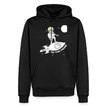 GME To The Moon No Limits - Sweat à capuche Premium bio Homme - noir - Devant - Nico (187cm)