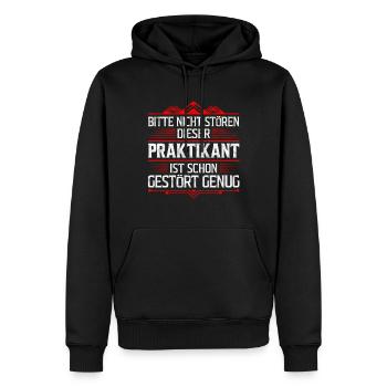 Praktikant nicht stören lustiger Praktikum Spruch - Männer Premium Bio Hoodie - Schwarz - Vorne - Nico (187cm)