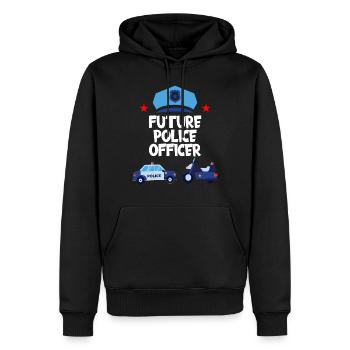 Future Police Officer - Police de police - Sweat à capuche Premium bio Homme - noir - Devant - Nico (187cm)
