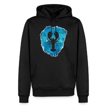 Homard - Cool dans le bloc de glace - Sweat à capuche Premium bio Homme - noir - Devant - Nico (187cm)
