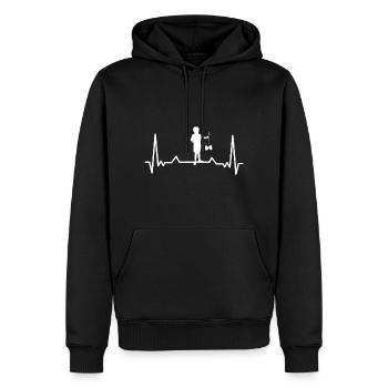 Diabolo jongler enfant de l’école rythme cardiaque sport - Sweat à capuche Premium bio Homme - noir - Devant - Nico (187cm)