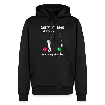 Désolé i missed your call i was on the other line - Sweat à capuche Premium bio Homme - noir - Devant - Nico (187cm)