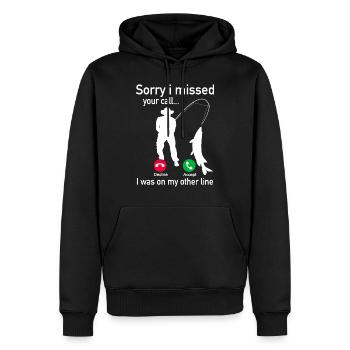 Pêche - Cadeau de pêche amateur - Sweat à capuche Premium bio Homme - noir - Devant - Nico (187cm)
