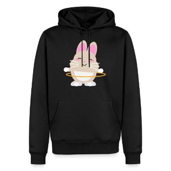 Hulahoop - Männer Premium Bio Hoodie - Schwarz - Vorne - Nico (187cm)