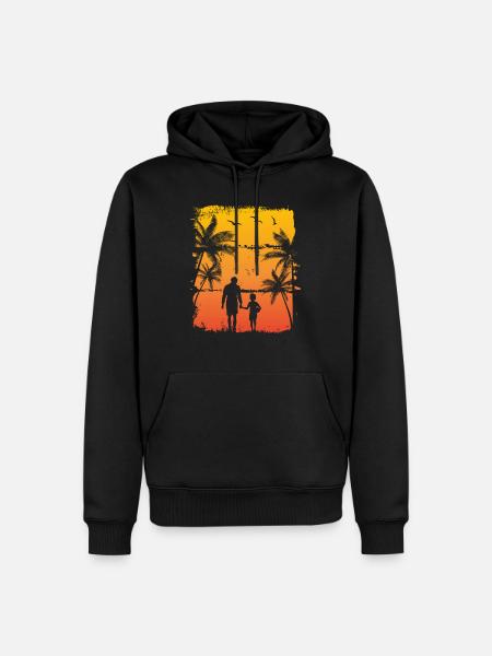 Father and son - Men’s Premium Organic Hoodie - black