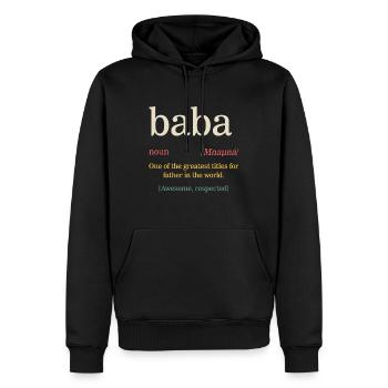 Herren Baba Shirt, Vatertagsgeschenk von Frau, - Männer Premium Bio Hoodie - Schwarz - Vorne - Nico (187cm)