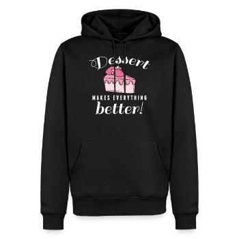Dessert macht alles besser - Männer Premium Bio Hoodie - Schwarz - Vorne - Nico (187cm)