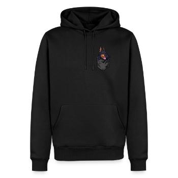 Pocket Doberman Amoureux de chien - Sweat à capuche Premium bio Homme - noir - Devant - Nico (187cm)