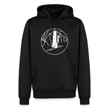 Skitour Eisbär - Ski Polar Bär Wintersport Design - Männer Premium Bio Hoodie - Schwarz - Vorne - Nico (187cm)