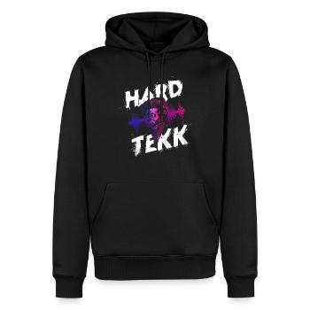 Hardtekk Techno Rave Hardstyle Raver Geschenk - Männer Premium Bio Hoodie - Schwarz - Vorne - Nico (187cm)