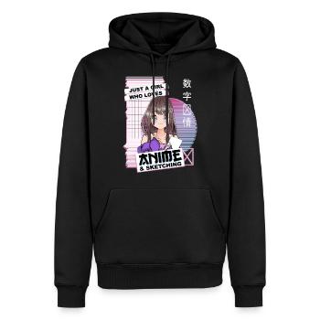 Just A Girl Who Loves Anime & Sketching - Kawaii - Männer Premium Bio Hoodie - Schwarz - Vorne - Nico (187cm)