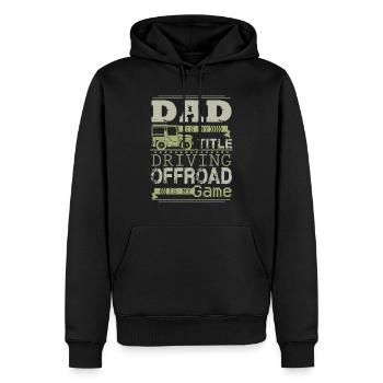 Offroad Papa - Sweat à capuche Premium bio Homme - noir - Devant - Nico (187cm)