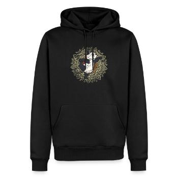 Lustiger Yoga Spruch als Geschenk - Männer Premium Bio Hoodie - Schwarz - Vorne - Nico (187cm)