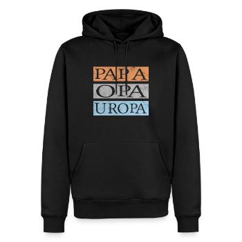 Uropa Retro - Männer Premium Bio Hoodie - Schwarz - Vorne - Nico (187cm)