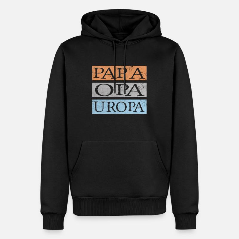 Uropa Retro - Männer Premium Bio Hoodie - Schwarz