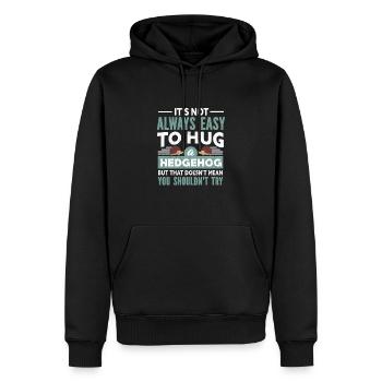 Hérisson - Sweat à capuche Premium bio Homme - noir - Devant - Nico (187cm)