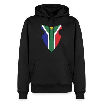 SOUTH AFRICA FLAG - Sweat à capuche Premium bio Homme - noir - Devant - Nico (187cm)