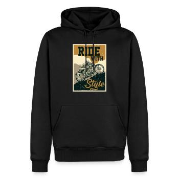 Motorrad - Männer Premium Bio Hoodie - Schwarz - Vorne - Nico (187cm)