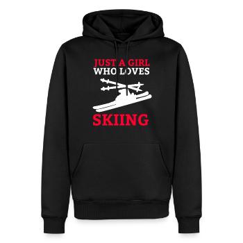 Ski Fille ski ski skier renard skis - Sweat à capuche Premium bio Homme - noir - Devant - Nico (187cm)